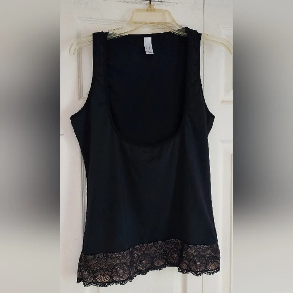 Body Heaven Warners Black Lace Stretch Camisole Tank Top Y2K Goth Siren 2X Plus